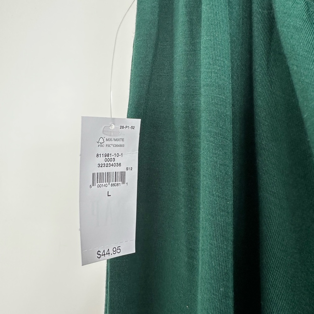 GAP Modal Green Pajama Pants with White Trim Large - Picture 5 of 7